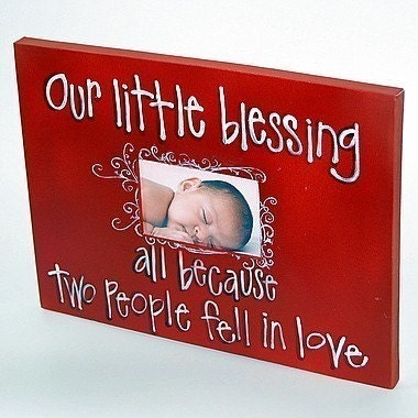 Our little blessing All because two people fell in love 11x14 canvas picture frame