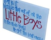 sign 9x12 canvas little boys,son