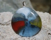 COSMIC  Nature Series Fused Glass Pendant -- Art Glass By YM