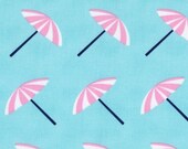 It's a Shore Thing Fabric by Dear Stella, Beach Umbrellas Aqua,   Designer Fabric