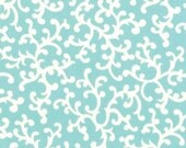 Vintage Modern  by Bonnie and Camille -   Swirl Aqua Sky Blue, Moda Designer Fabric