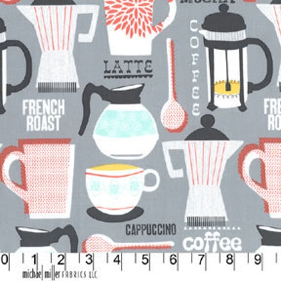 French Roast, Espresso, Coffee by Michael Miller Fabrics - Gray, 1 yard