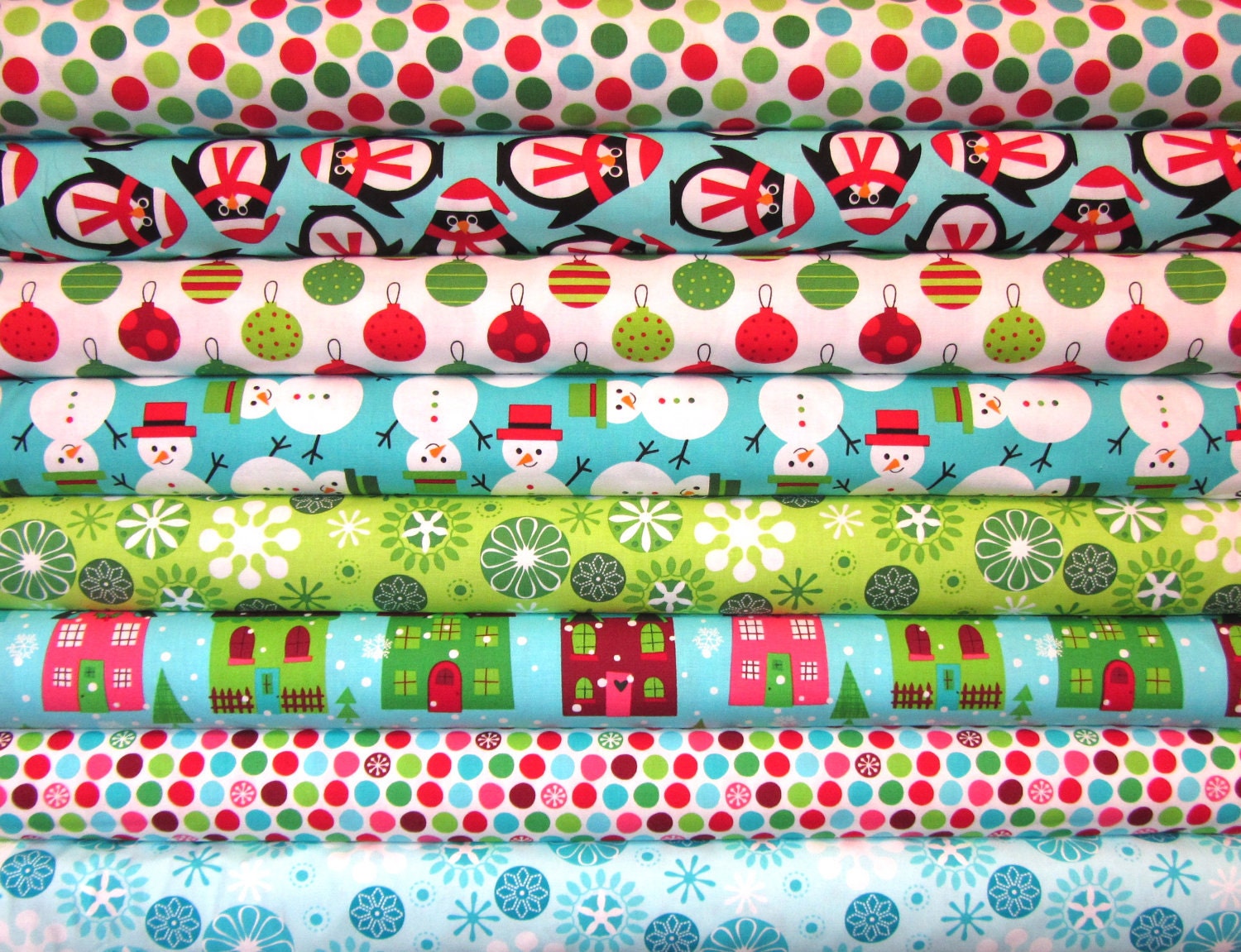 8 Fat Quarters Ann Kelle Jingle Christmas O' Tinsel Tree 2 Holiday Fabric