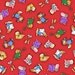 Richard Scarry Busytown A to Z  Character Toss Red Fabric by the Yard, SALE