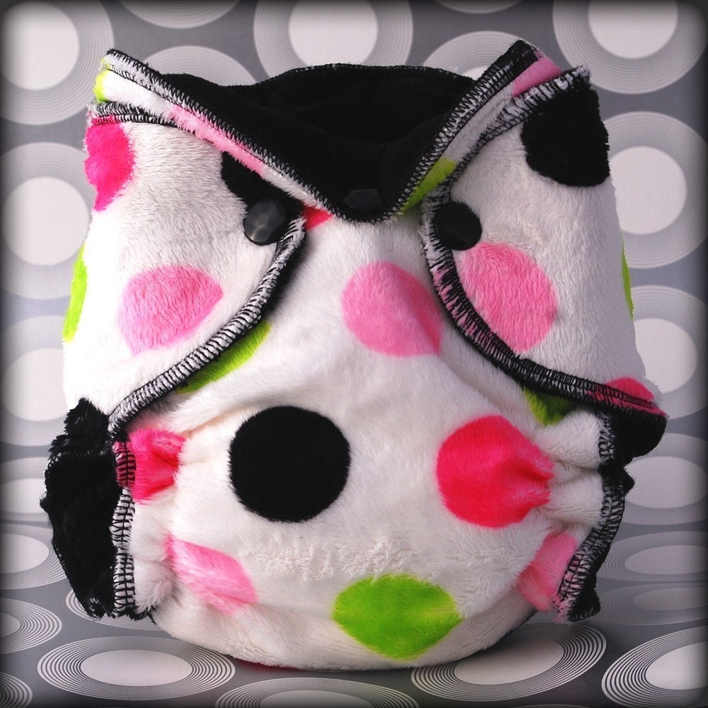 Lime Dot MINKY Newborn Fitted