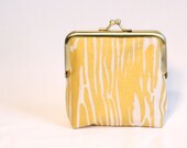 Handprinted Woodgrain Coin Purse - Gold