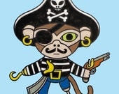 Pirate Monkey 8x10 Art Print