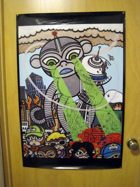 Seattle Poster Space Needle Destruction 24x36