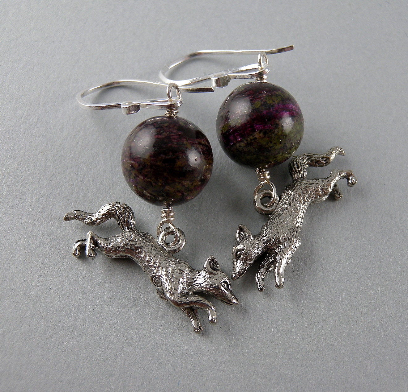 Foxy Fox Ruby Zoisite Earrings with Free Shipping