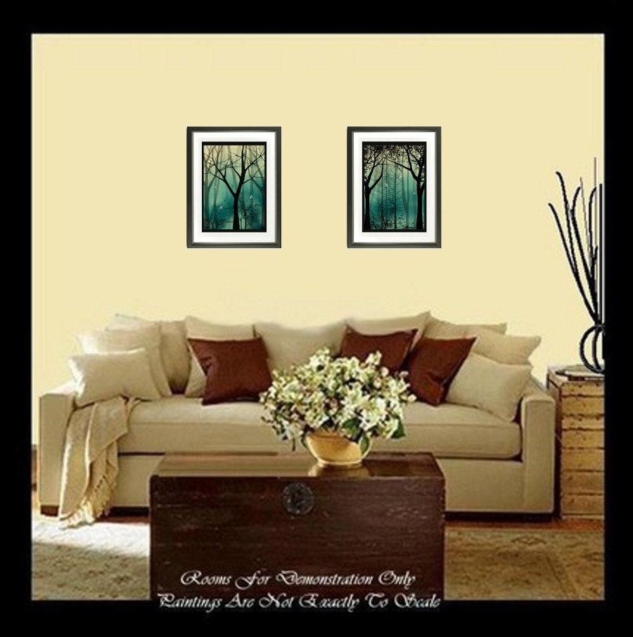 Fantasy Trees and Dragonflies Landscape Art Print -- Guardians Of Everlast --Limited Edition of 50--12 x 16 - Digital Painting