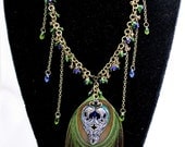 The Peacock Queen necklace in Neo Victorian style One of a kind - FREE SHIPPING