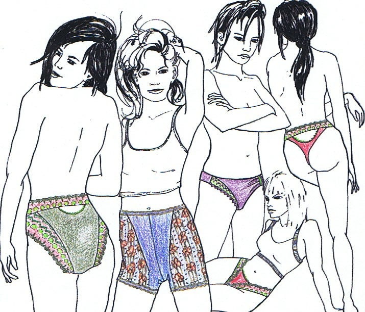 Sewing pattern SV32 for 4 Panties : Long Leg & Thong by Merckwaerdigh