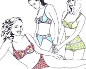 Sewing pattern MIX30 with Bra Pantie & French knickers by Merckwaerdigh