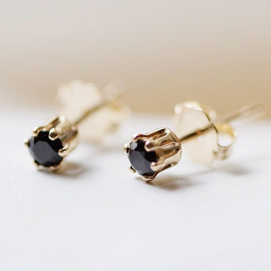 nova trio - tiny gold stud earrings by elephantine