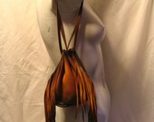Leather Purse,Drawstring Bag,Deerskin Medicine Bag w/Fringe in Distressed Deerskin "POSSIBLES POUCH" Handmade by Debbie Leather