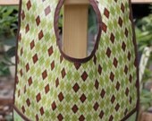 Crumb Catcher Pocket BIB, Ready to Ship, Green & Brown Argyle, Wipeable and Washable, BPA FREE, Boy Bibs