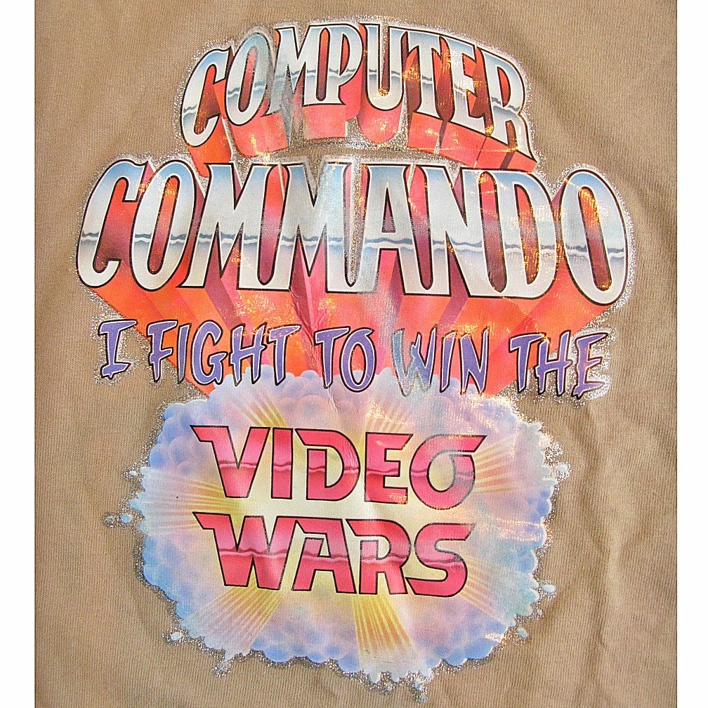 Vintage 1970s COMPUTER COMMANDO Tshirt Mens Small