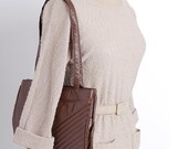Vintage 1980s Vegan Faux Leather Chocolate Brown Quilted Bag