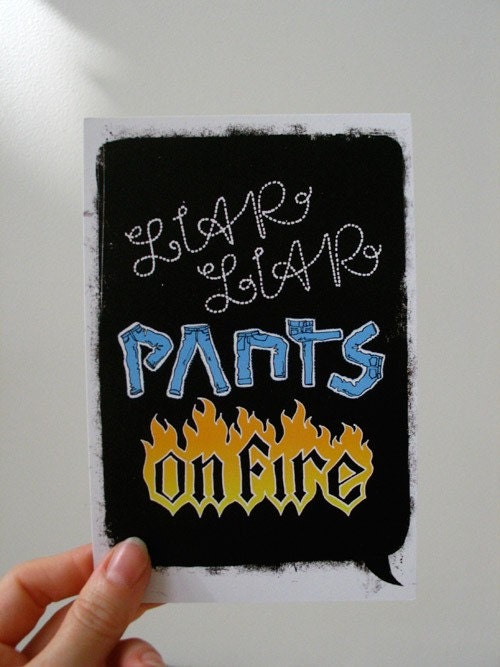 Liar liar postcard