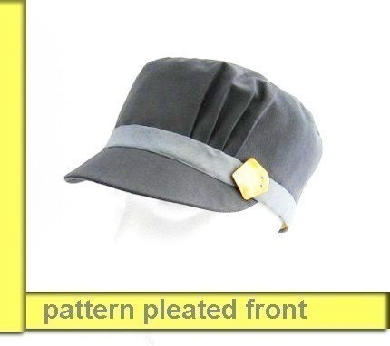 Cap pleated detail hat SEWING PATTERN medium size sewing pattern with pleated side wall