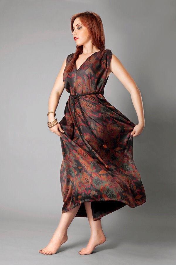 Kali Silk summer Grecian Boho Maxi Dress