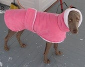 Warmwags Medium or Large Fleece and Sherpa Custom Dog Coat-- ask about matching snood