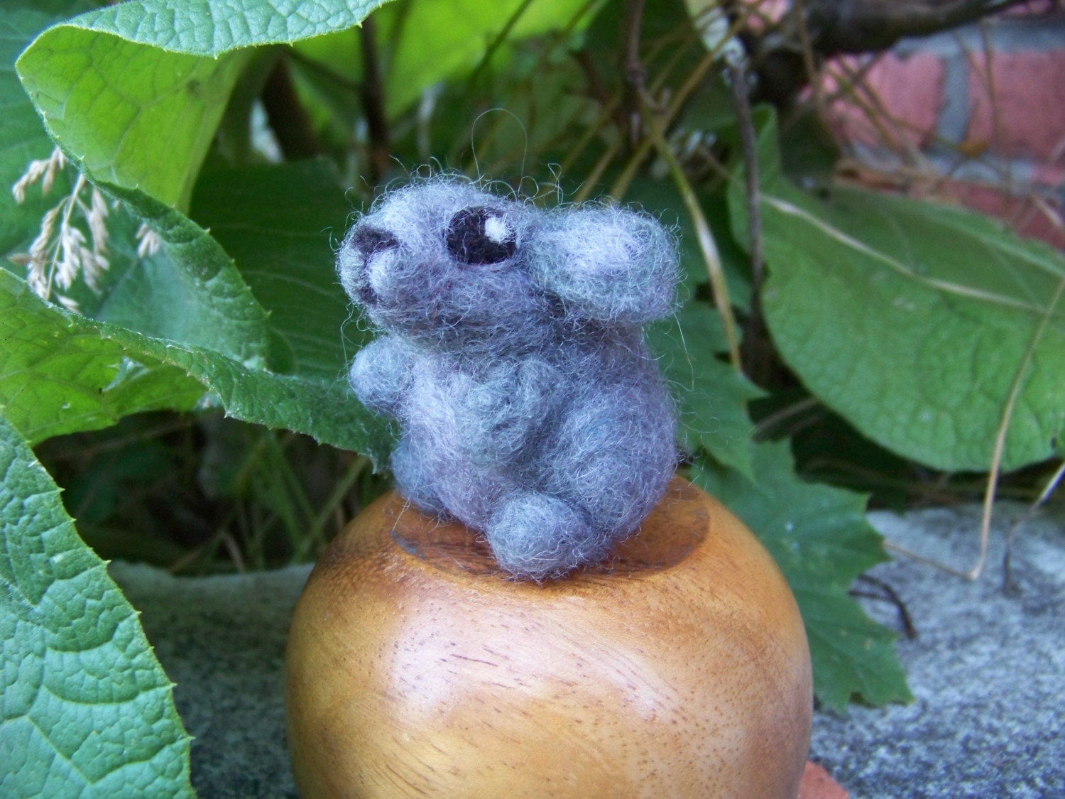 Needle Felted Plump Chinchilla
