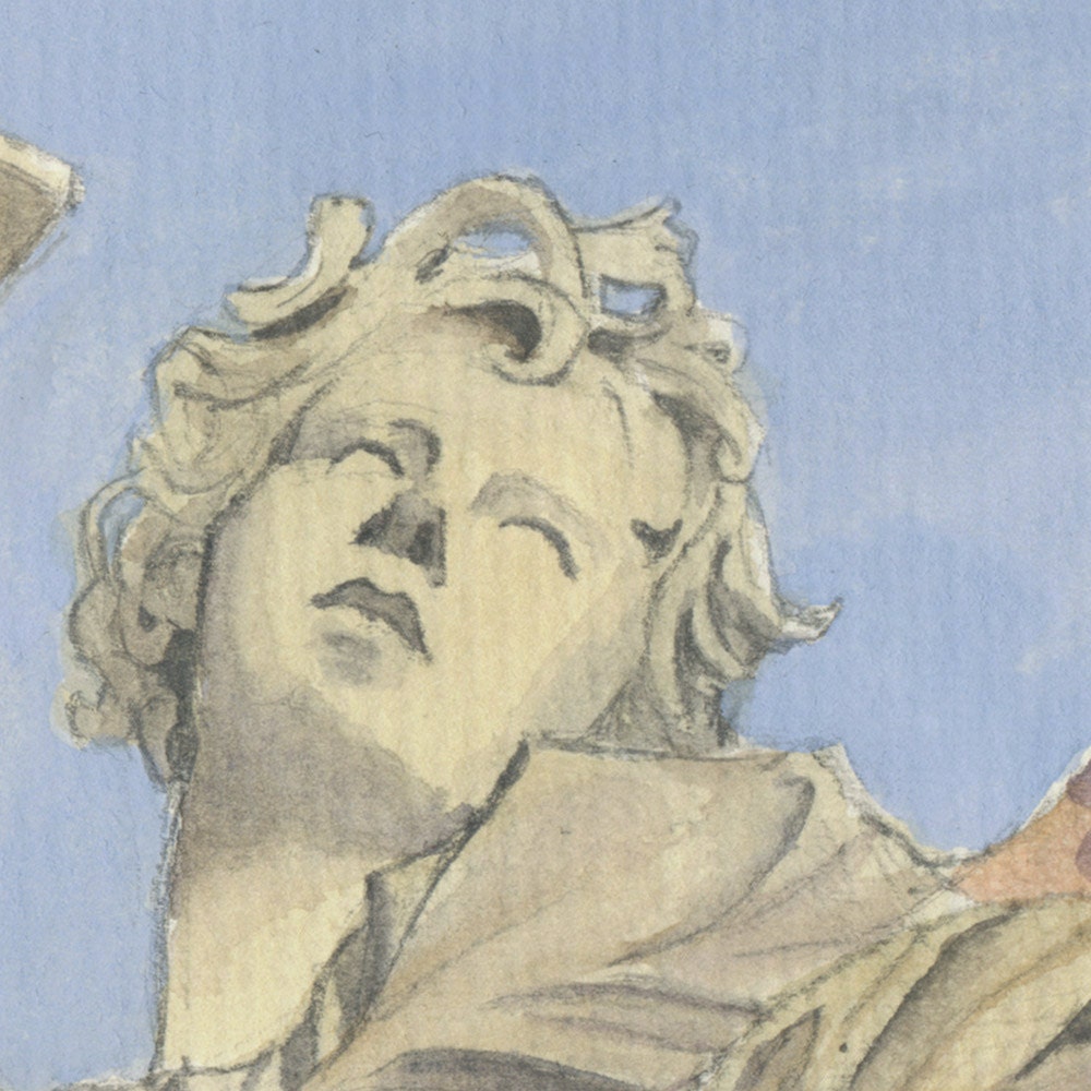 PONTE SANT' ANGELO Italy sketchbook postcard