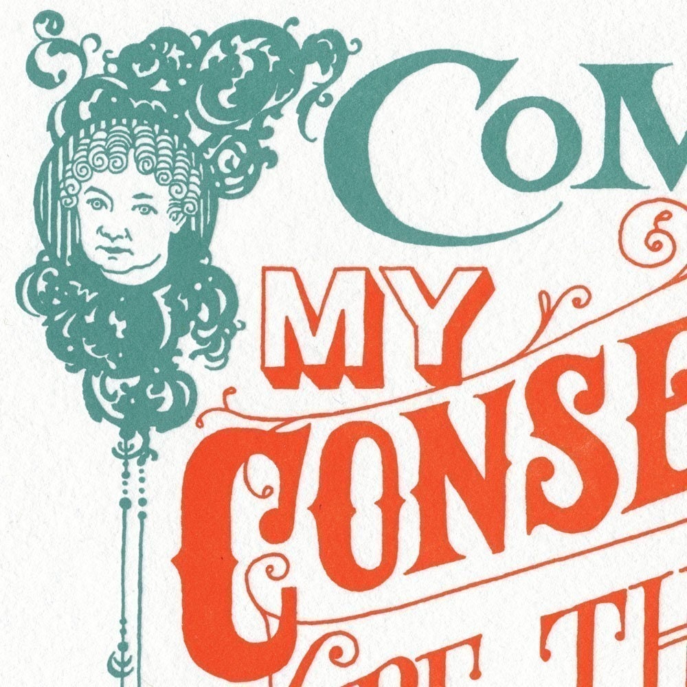VOTE Original letterpress poster featuring quote by Elizabeth Cady Stanton