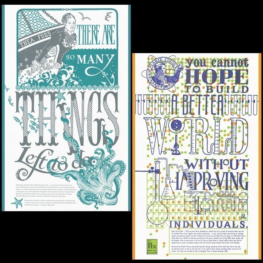 FEMINISTS set of 6 oversized postcards