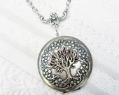 Silver Locket Necklace - Silver TREE Of LIFE Locket - The ORIGINAL - Jewelry by BirdzNbeez - Christmas Wedding Birthday Bridesmaids Gift