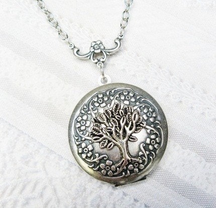 Silver Locket Necklace - Silver TREE Of LIFE Locket - The ORIGINAL - Jewelry by BirdzNbeez - Christmas Wedding Birthday Bridesmaids Gift