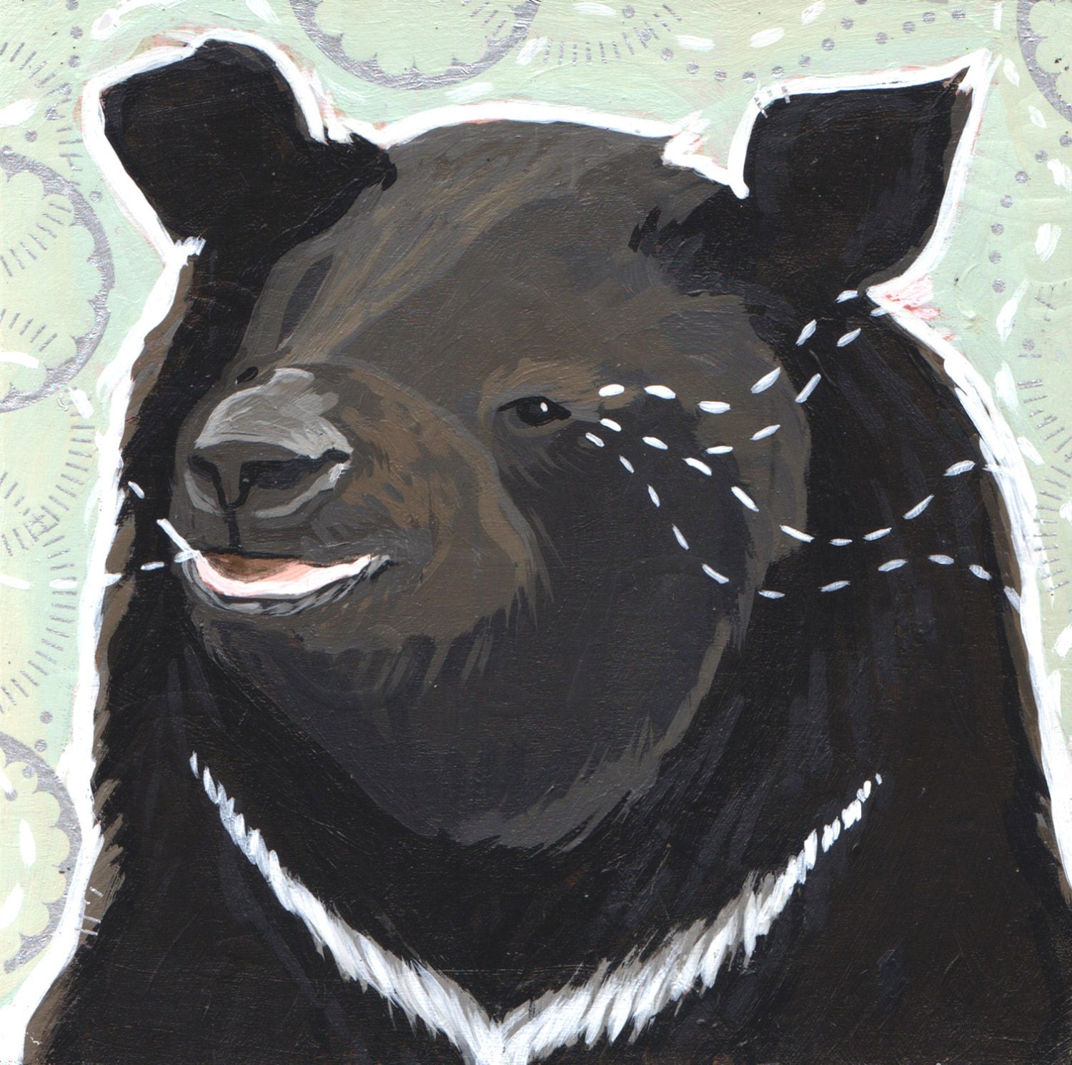 Sloth Bear-art Print-Acrylic- Archival Print-8x8