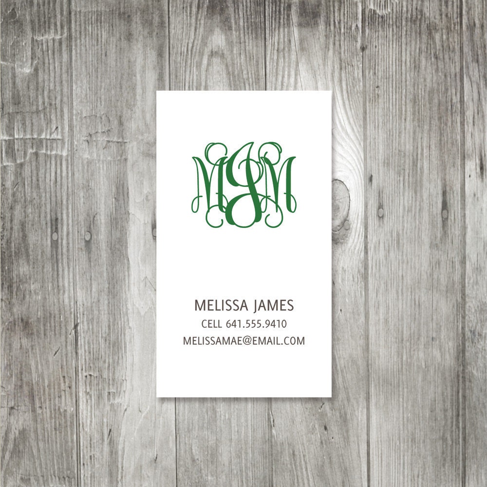 Curly Monogram Calling Card