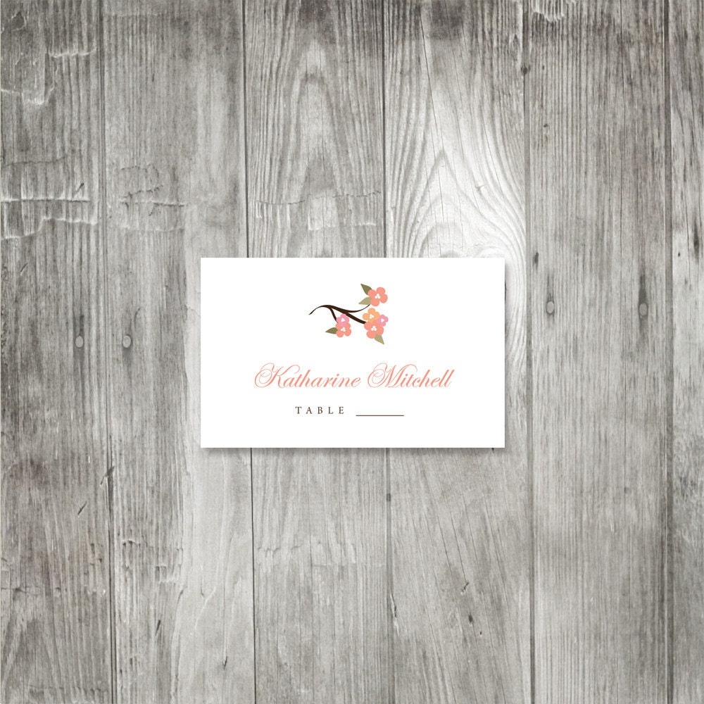 Simply Elegant Cherry Blossom Place Card