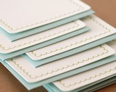 Letterpress Stationery : Edamame Simple Scallop Notes, box set of 75 medium flat cards w envelope color choice