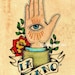 Old School Tattoo Art Print Loteria LA MANO & El CORAZON 5 x 7 Set