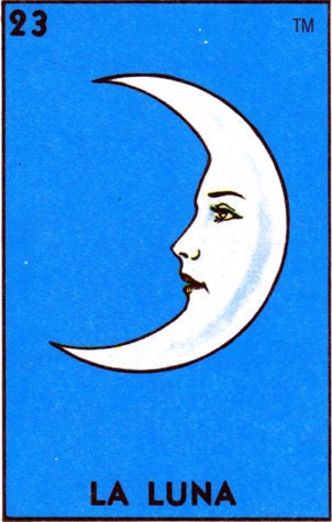 Old School Tattoo Art Print Loteria El SOL & LA LUNA 5 x 7 Set