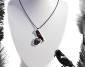 Skull and Raven Victorian Necklace, gothic, Edgar Allan Poe