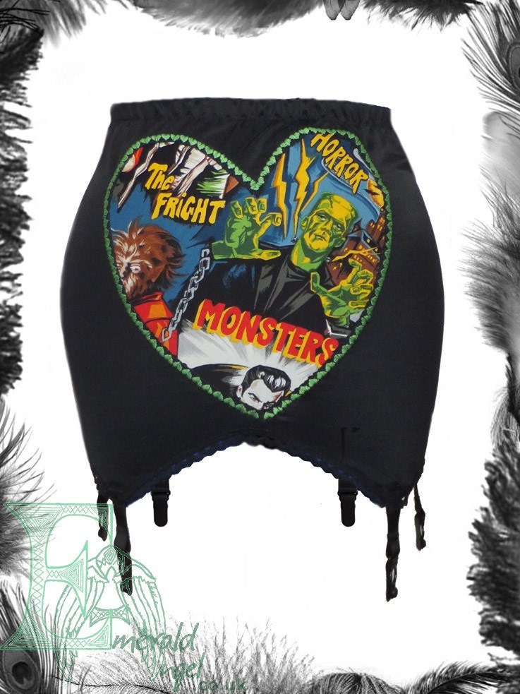Movie Monsters Heart Girdle, Garter belt, Suspenders, Psychobilly, Gothic