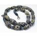 Jade Bead Strand, Old Etched Design, 15 mm, Natural and Handcut, Item 1