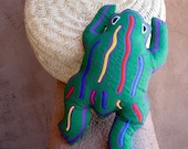Fabulous Stuffed Mola Frog - SALE - Kuna Indian Reverse Applique