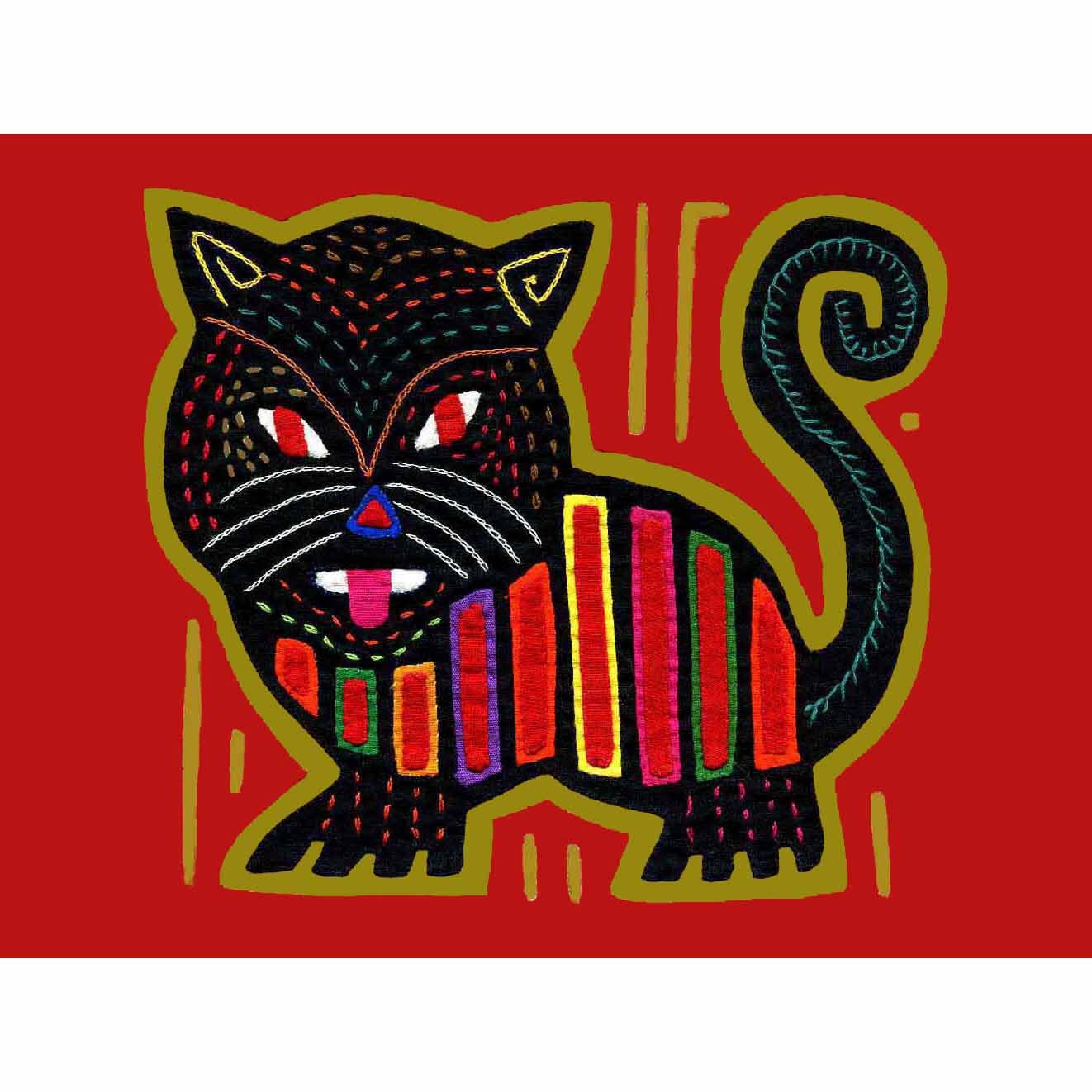 Colorful Molamama Mola Cat - Very Limited Edition ACEO Print