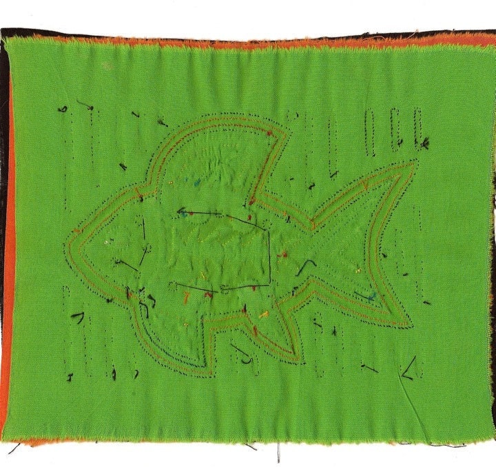 Museum Quality Spirit Fish - Stellar Kuna Indian Reverse Applique MOLA