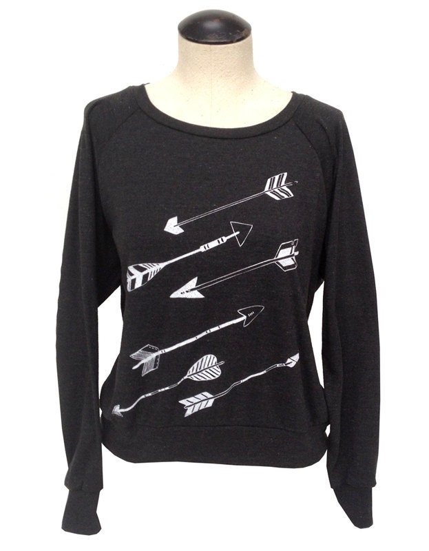 Vintage Arrow longsleeve  triblend pullover (heather black)