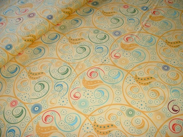 Northcott Califon Mark Lipinski Swirls Burst on Yellow