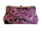 Clutch purse in purple goose bubbles