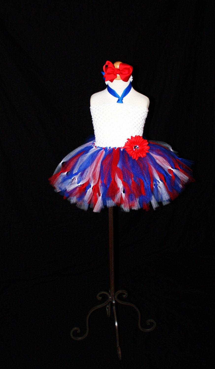 American Pride Crochet Tutu Dress in Nb, 3m, 6m, 12m, 18m, 24m  by I Luv U Tutu MUch Boutique