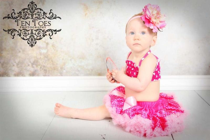 Sale ......Ready to ship Hot Pink Polka Dots Print Pettiskirt sz 14m to 3yrs