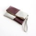 Fold-over Wristlet Clutch - Faux Leather in Gray and Berry